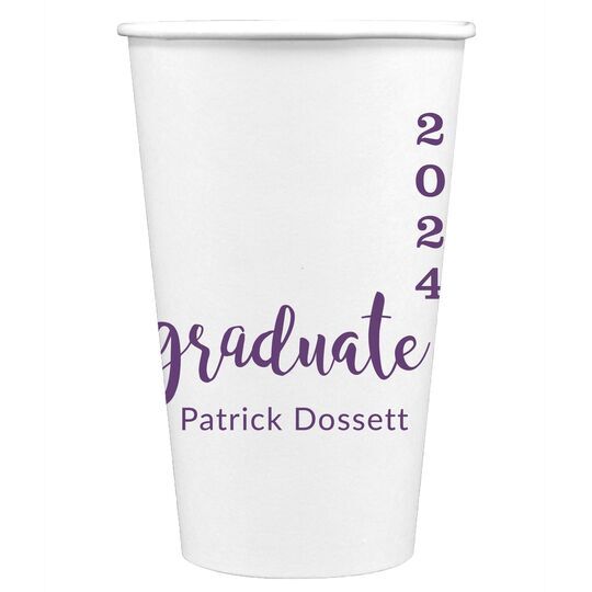 Graduate and Year Graduation Paper Coffee Cups